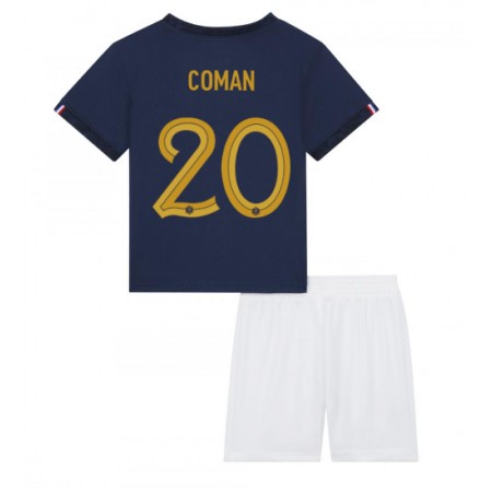Frankrijk Kingsley Coman 20 Kind Thuistenue WK voetbal 2022